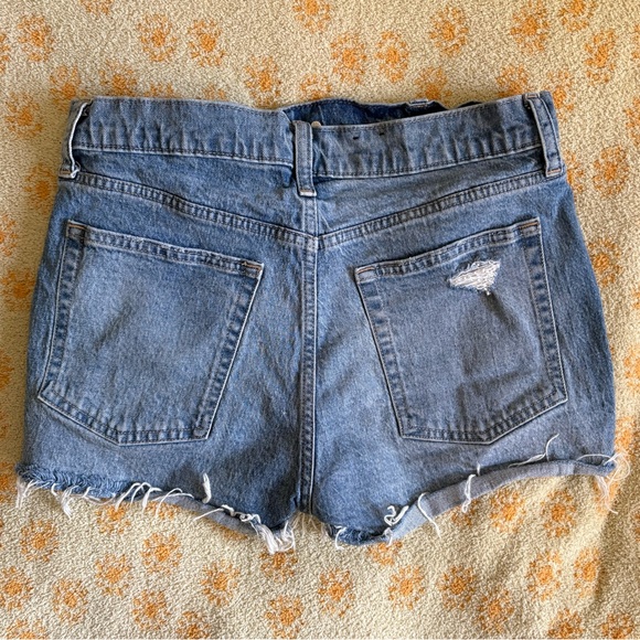 GAP Distressed Denim Shorts - Blue - Picture 3 of 7